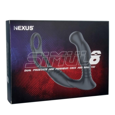 Kép 4/5 - Nexus Simul8 - akkus vibrációs péniszgyűrű anál dildóval (fekete)  - 4