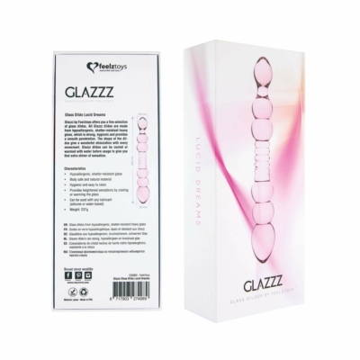 Kép 3/6 - FEELZTOYS GLAZZZ Lucid Dreams - gyöngyös üveg dildó (pink) - 3