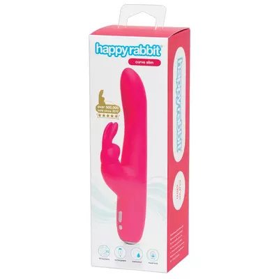 Kép 1/11 - Happyrabbit Curve Slim - vízálló, akkus csiklókaros vibrátor (pink)
