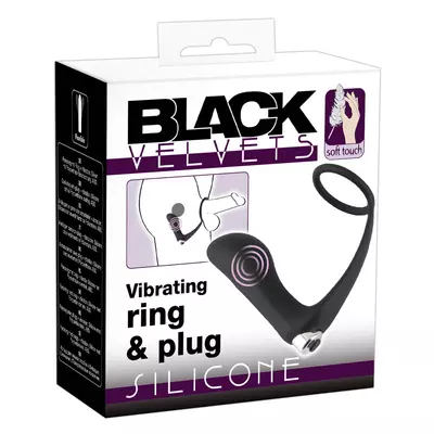 Kép 1/19 - Black Velvet - akkus, szilikon anál vibrátor péniszgyűrűvel (fekete)