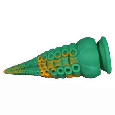Kép 2/4 - OgazR Octopuss - tapadótalpas polipkar dildó - 21 cm (zöld-sárga)