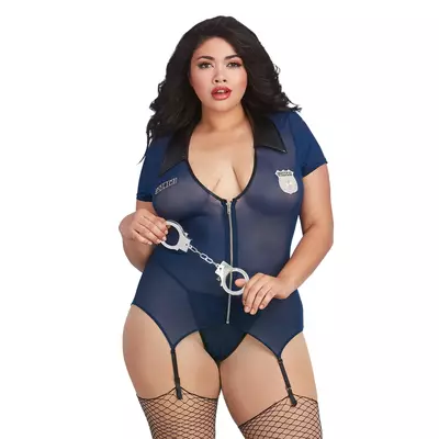 Kép 1/9 - Dreamgirls Plus Size - rendőrnő jelmez (kék)