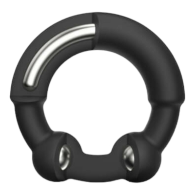 Kép 1/17 - Dorcel Stronger Ring - fém betétes péniszgyűrű (fekete)