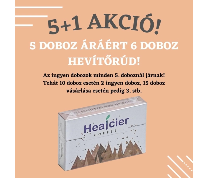 5+1 akció - Healcier Kávé ízű nikotinmentes hevítőrúd
