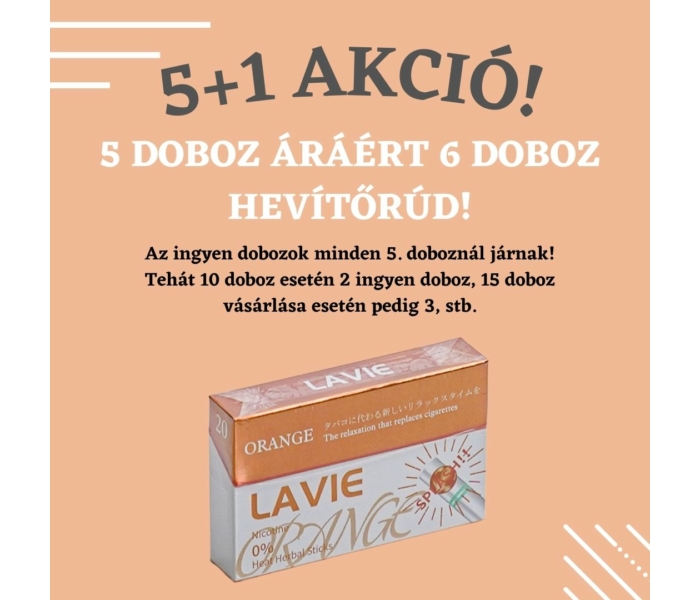 5+1 akció - Lavie Narancs ízű nikotinmentes pattintós hevítőrúd