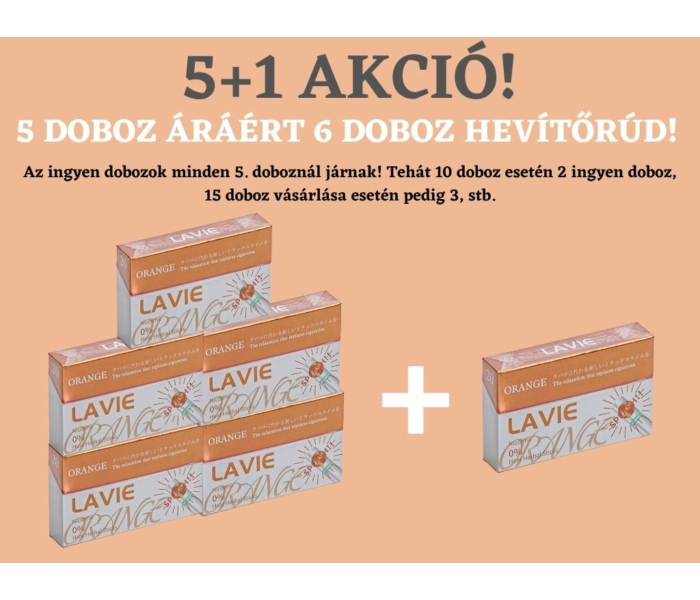 5+1 akció - Lavie Narancs ízű nikotinmentes pattintós hevítőrúd