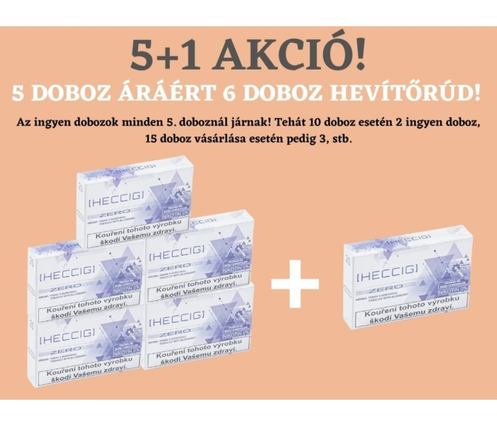 5+1 akció - Heccig zero áfonya ízű nikotinmentes hevítőrúd