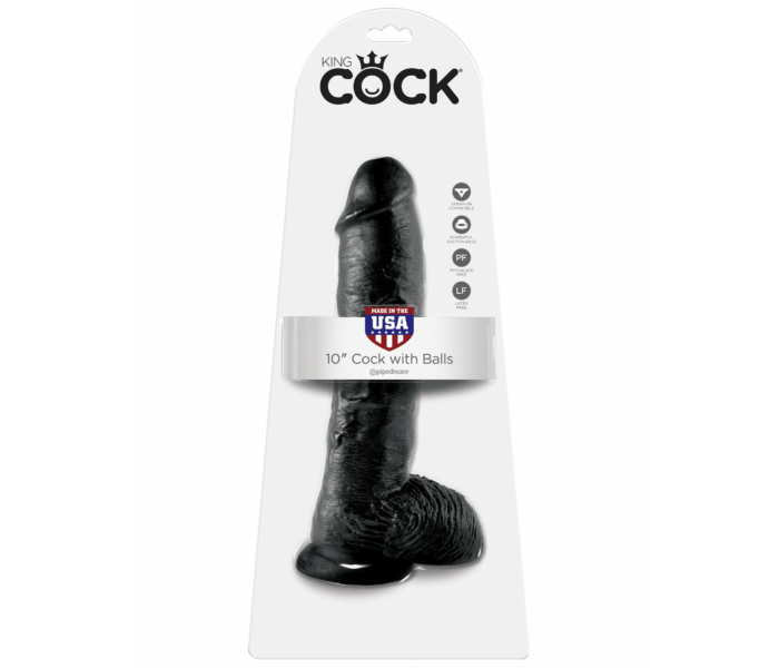 King Cock 10 herés dildó (25 cm) - fekete - 5