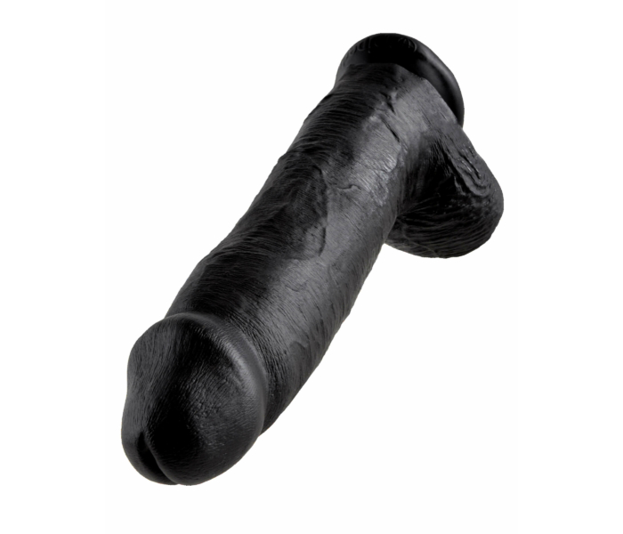 King Cock 12 herés nagy dildó (30 cm) - fekete - 4