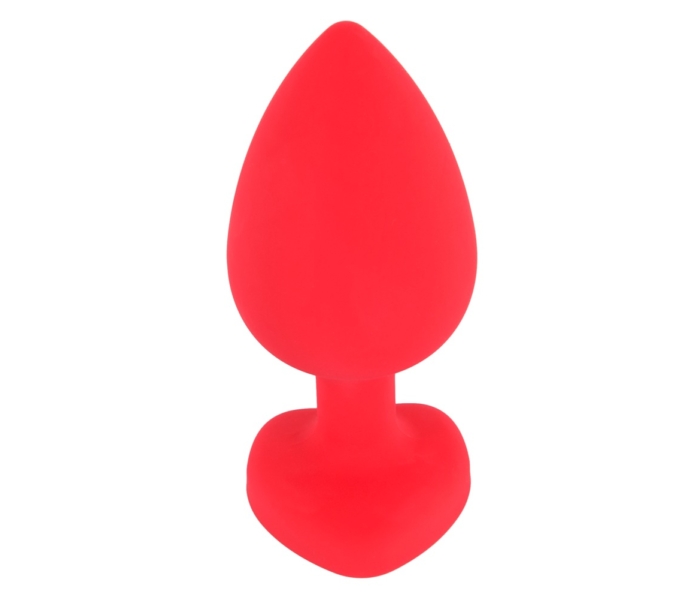 You2Toys - Plug Large - fekete köves, szíves anál dildó (piros) - nagy - 3