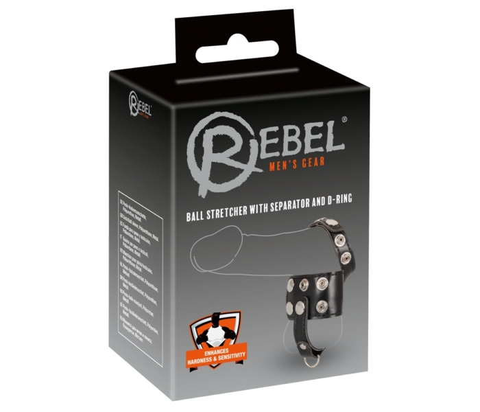 Rebel Ball Stretcher - herenyújtós péniszgyűrű (fekete)