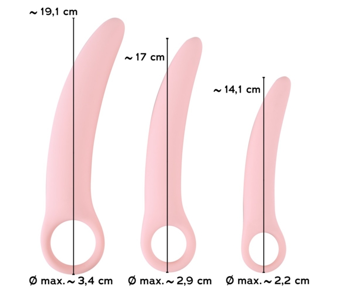 SMILE - Vaginal Trainers - dildó szett - rózsaszín (3 részes) - 9