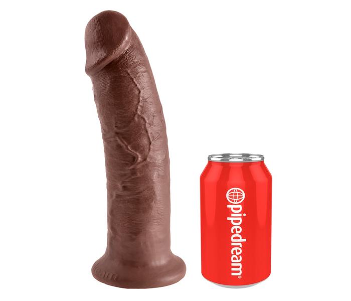 King Cock 10 - nagy tapadótalpas dildó (25cm) - barna - 2