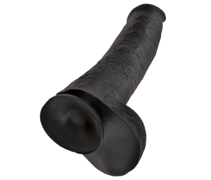 King Cock 15 - gigantikus, tapadótalpas, herés dildó (38cm) - fekete - 5