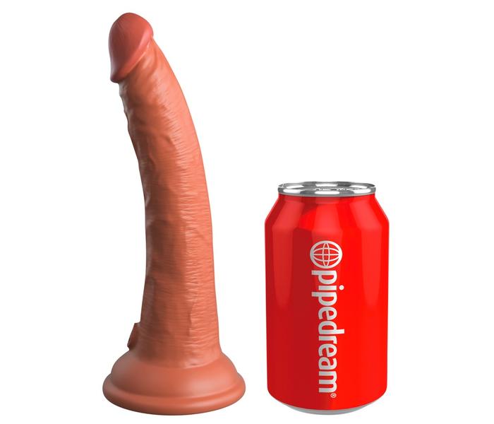 King Cock Elite 7- tapadótalpas, élethű dildó (18cm) - sötét natúr - 4