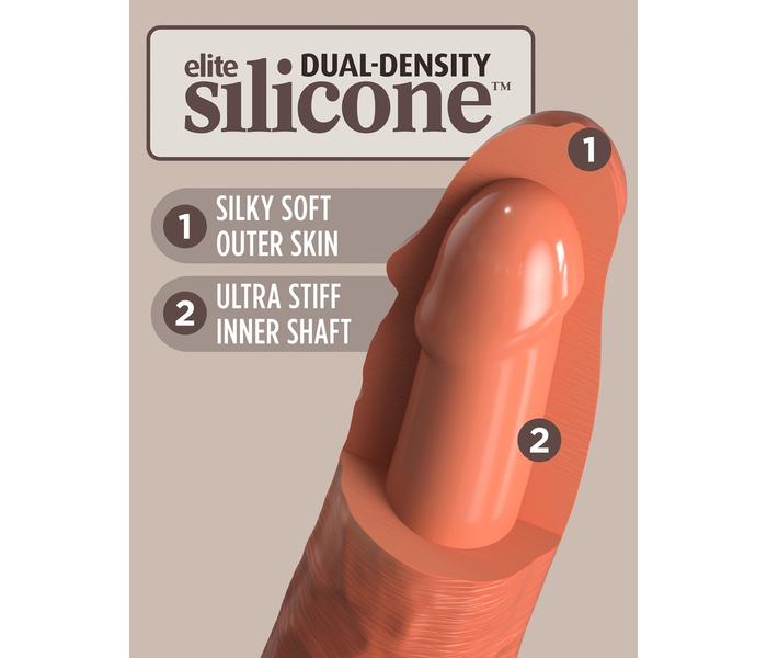 King Cock Elite 7- tapadótalpas, élethű dildó (18cm) - sötét natúr - 6
