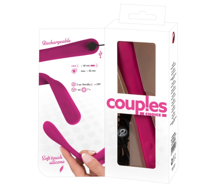Couples Choice - akkus, kétmotoros vibrátor (pink) - 2