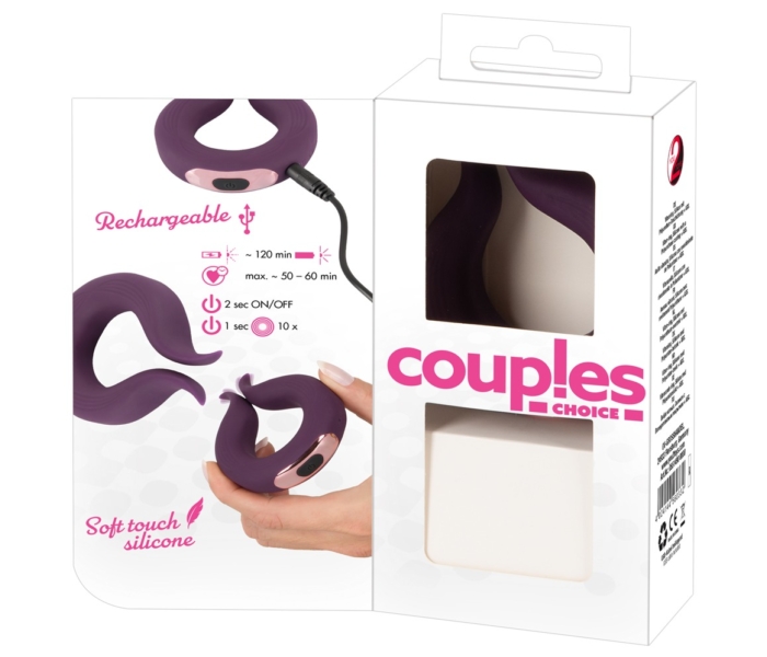Couples Choice - akkus, kétmotoros péniszgyűrű (lila) - 2