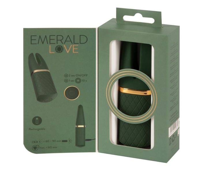 Emerald Love - akkus, vízálló csikló vibrátor (zöld) - 2