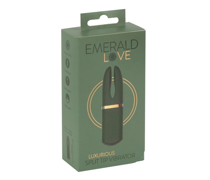 Emerald Love - akkus, vízálló csikló vibrátor (zöld) - 3