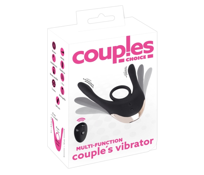 Couples Choice - akkus, 3 motoros párvibrátor (fekete)