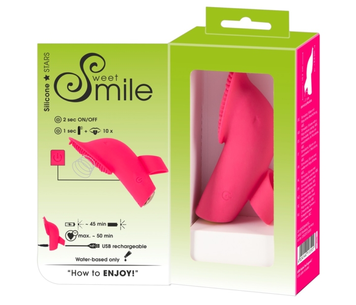 SMILE Licking - akkus, léghullámos-nyelves ujjvibrátor (pink) - 2