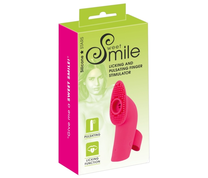 SMILE Licking - akkus, léghullámos-nyelves ujjvibrátor (pink) - 3