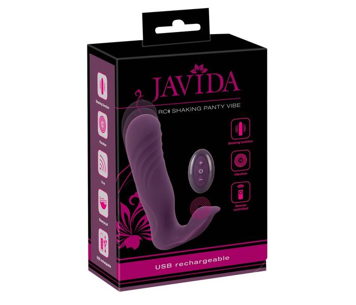 Javida RC - akkus, rádiós, 2 funkciós csiklóvibrátor (lila) - 3
