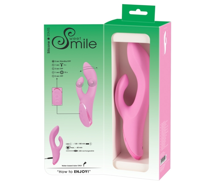 SMILE Nodding - akkus, csiklókaros, bólogató vibrátor (pink) - 2