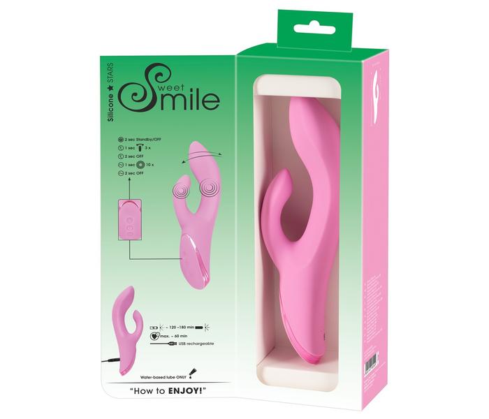 SMILE Nodding - akkus, csiklókaros, bólogató vibrátor (pink) - 2