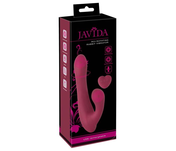 Javida - akkus, rádiós, csiklókaros forgó vibrátor (piros) - 3