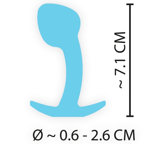 Cuties Mini Butt Plug - szilikon anál dildó - kék (2,6cm) - 9