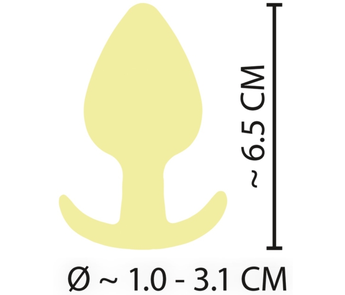 Cuties Mini Butt Plug - szilikon anál dildó - sárga (3,1cm) - 8