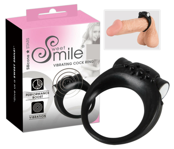 SMILE Stayer - vibrációs péniszgyűrű (fekete) - 2