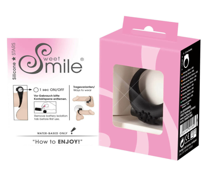 SMILE Stayer - vibrációs péniszgyűrű (fekete) - 6