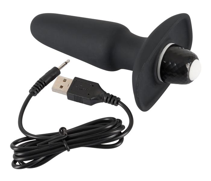 SMILE Butt Plug - akkus, szilikon anál vibrátor (fekete) - 8