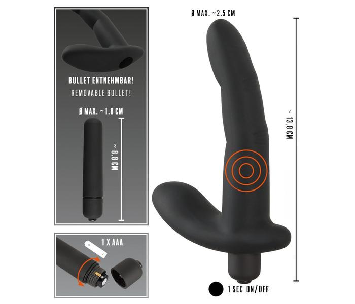Rebel Naughty Finger - prosztata vibrátor (fekete) - 11