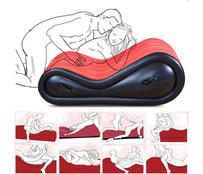 Magic Pillow - Felfújható szexágy - bilincsekkel - nagy (piros) - 8