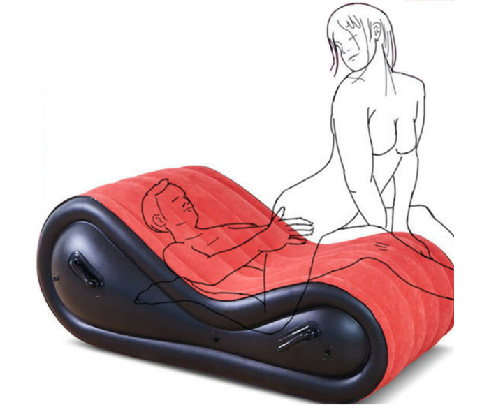 Magic Pillow - Felfújható szexágy - bilincsekkel - nagy (piros)