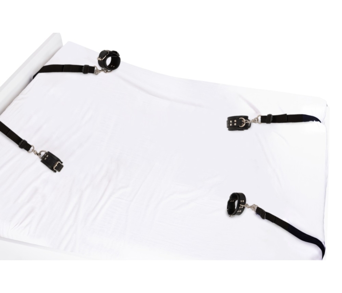 ZADO - bőr ágyhoz kötöző szett (fekete) - 14