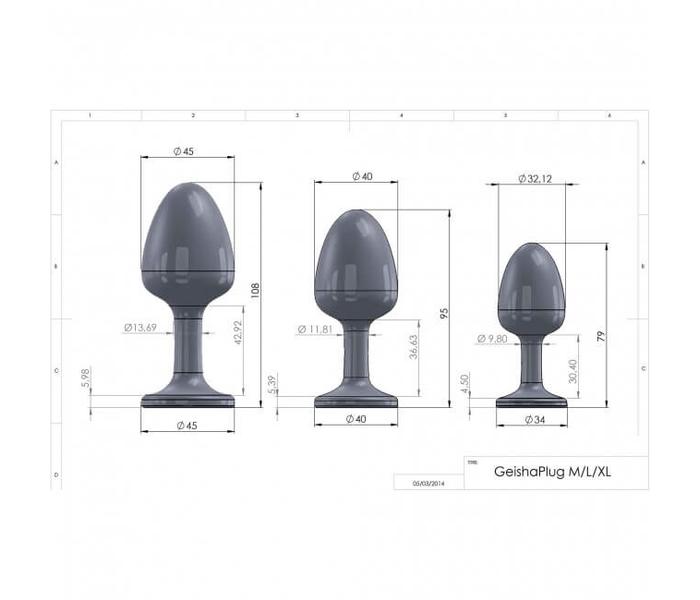 Dorcel Geisha Plug Diamond M - fehér köves anál dildó (fekete) - 5