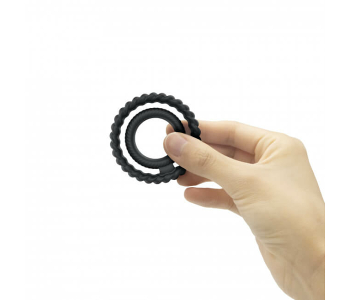Dorcel Dual Ring - dupla here- és péniszgyűrű (fekete) - 8