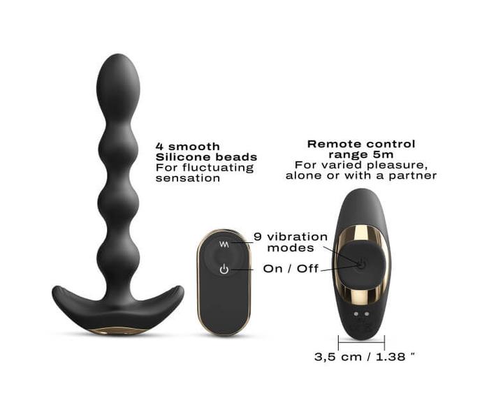 Dorcel Flexi Balls - akkus, rádiós anál vibrátor (fekete) - 4