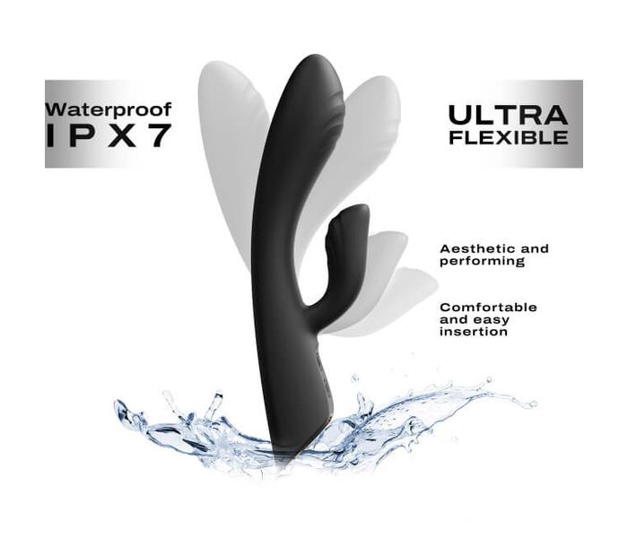 Dorcel Flexi Rabbit - akkus, melegítős csiklókaros vibrátor (fekete) - 3