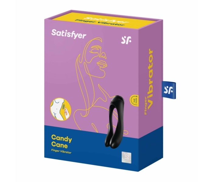 Satisfyer Candy Cane - akkus, vízálló kétágú vibrátor (fekete) - 6