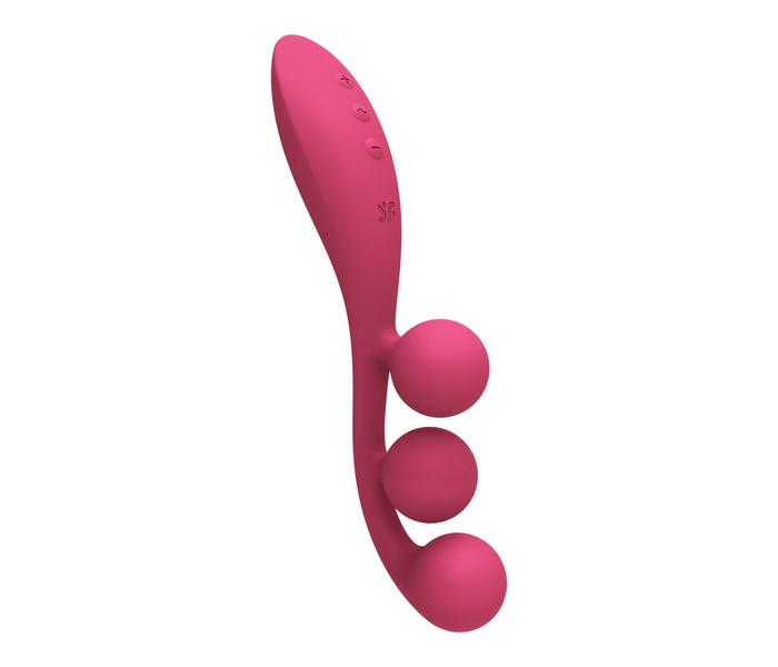 Satisfyer Tri Ball 1 - akkus, multifunkciós vibrátor (piros) - 6