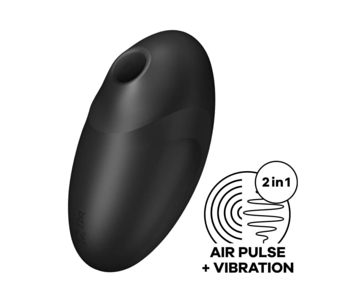 Satisfyer Vulva Lover 3 - akkus, léghullámos csiklóizgató vibrátor (fekete) - 10