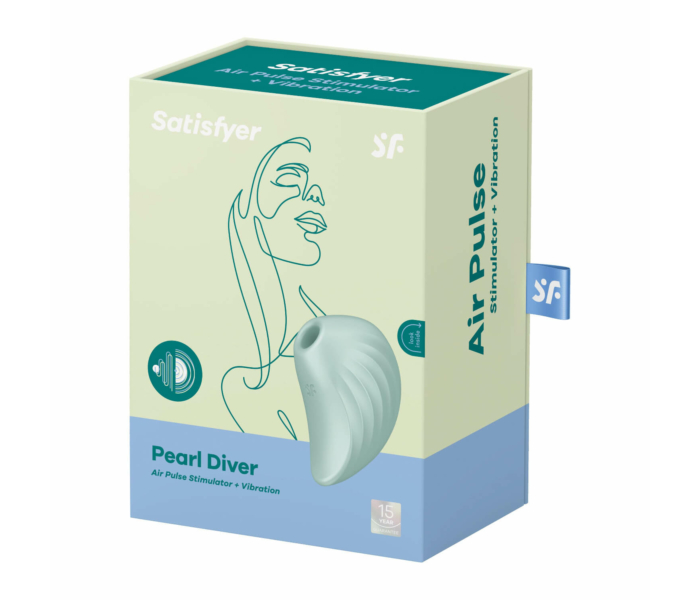 Satisfyer Pearl Diver - akkus, léghullámos csikló vibrátor (menta) - 6