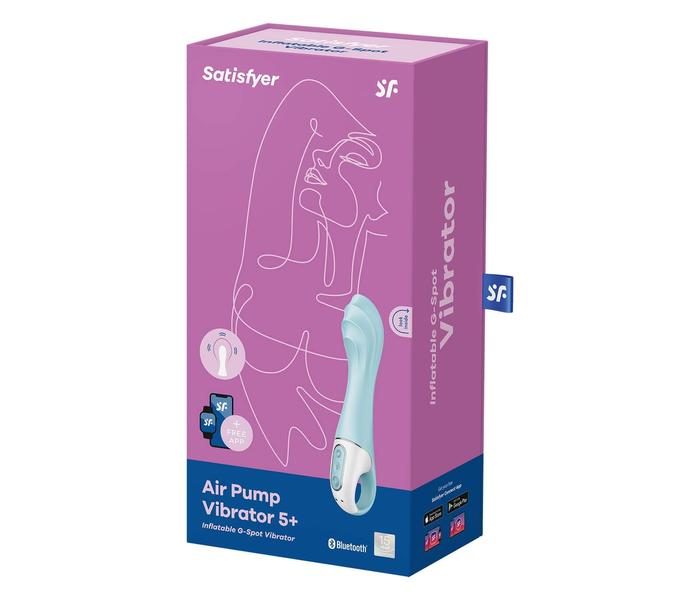 Satisfyer Air Pump Vibrator 5 - okos, akkus pumpálható vibrátor (kék) - 6