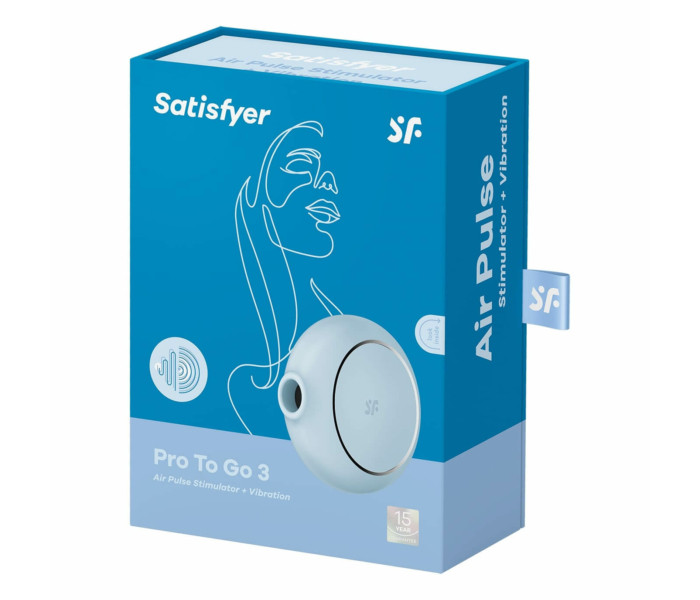 Satisfyer Pro To Go 3 - akkus,léghullámos csiklóizgató vibrátor (kék) - 6